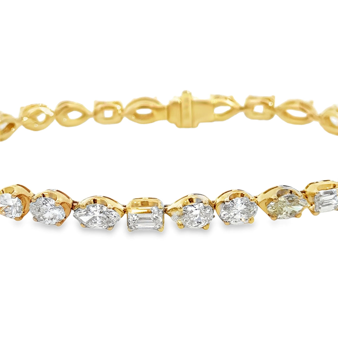 10.43 CTW Diamond 14K Yellow Gold Multi Shape Bracelet