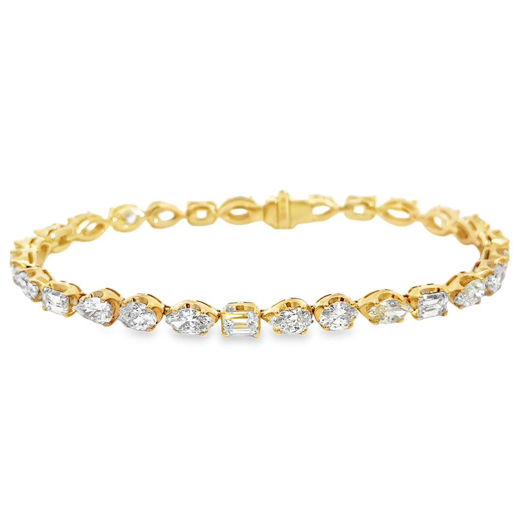 10.43 CTW Diamond 14K Yellow Gold Multi Shape Bracelet