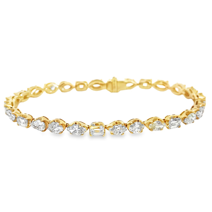 10.43 CTW Diamond 14K Yellow Gold Multi Shape Bracelet