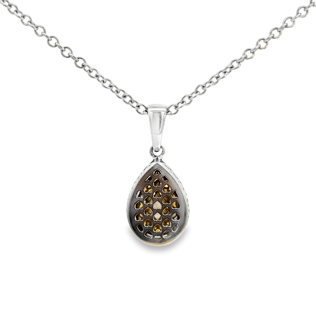4.24 CT Fancy Yellow Diamond 18K White Gold Pendant Necklace