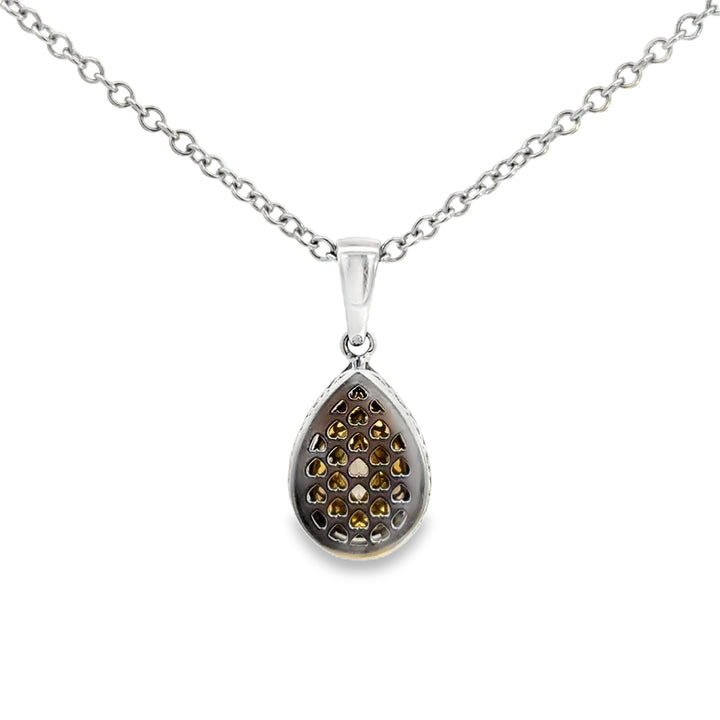 4.24 CT Fancy Yellow Diamond 18K White Gold Pendant Necklace