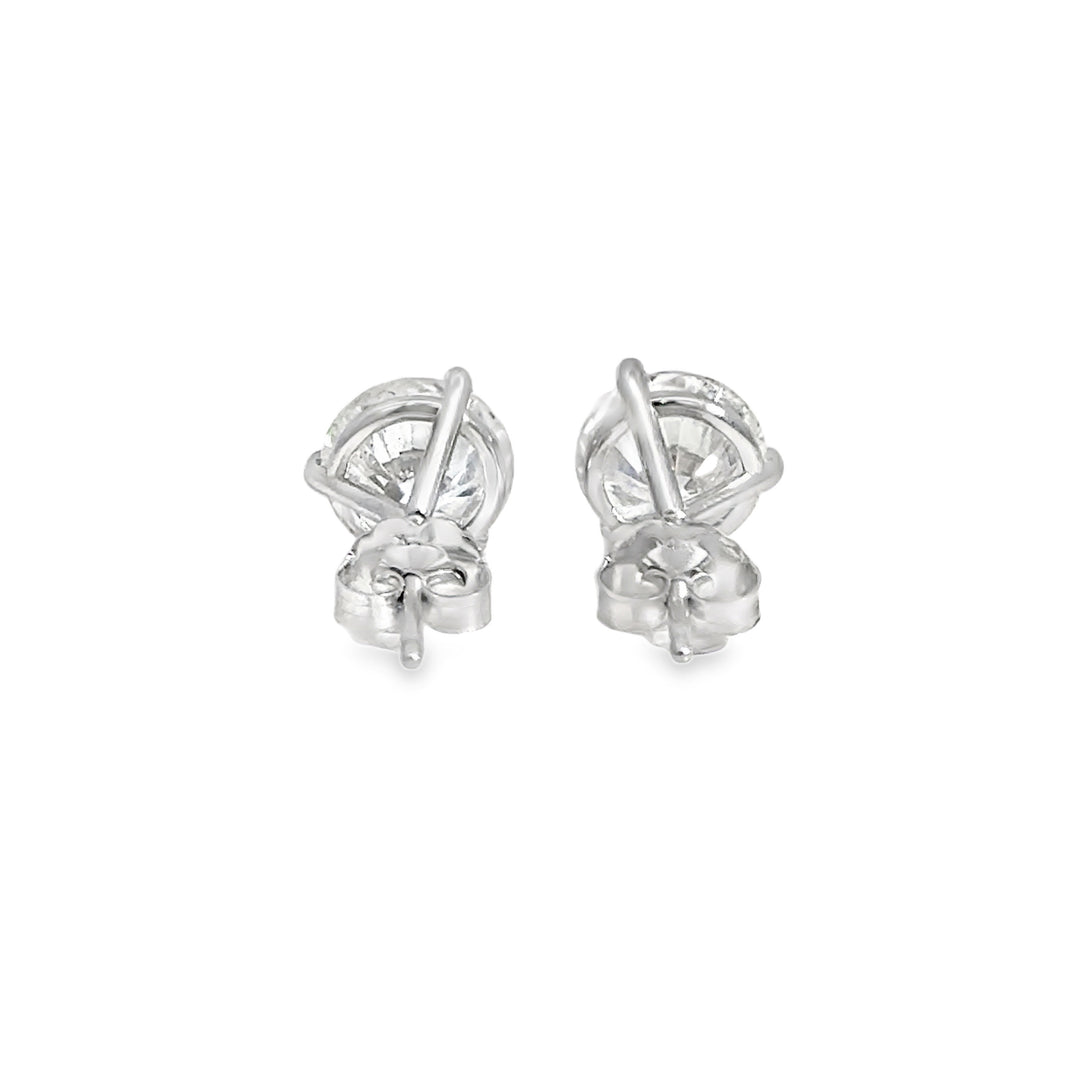 4.01 CTW Diamond 14K White Gold Stud Earrings