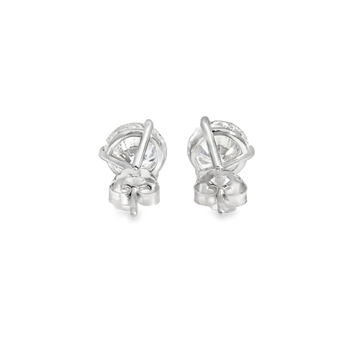 4.01 CTW Diamond 14K White Gold Stud Earrings
