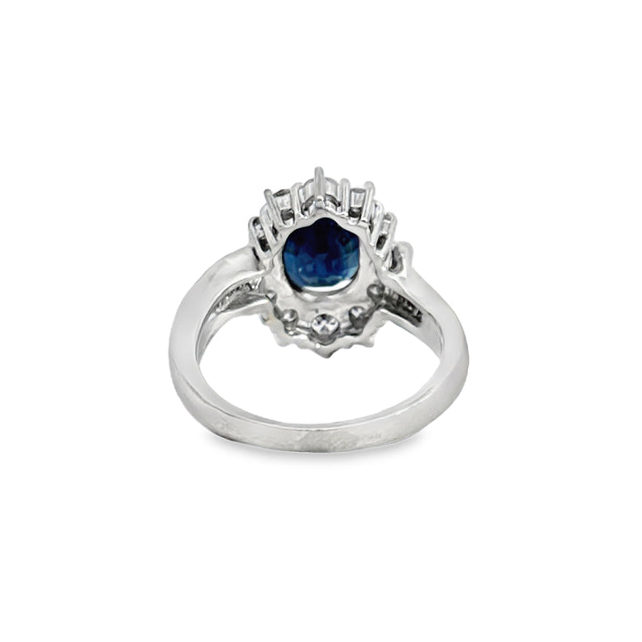 2.33 CT Sapphire &amp; Diamond Platinum Ring