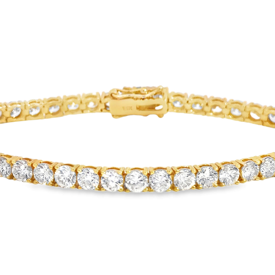 9.73 CTW Diamond 14K Yellow Gold Tennis Bracelet