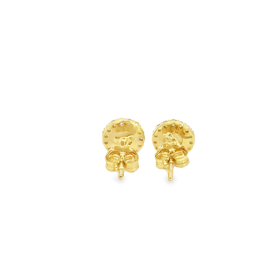 0.10 CTW Diamond Pearl 10K Yellow Gold Stud Earrings