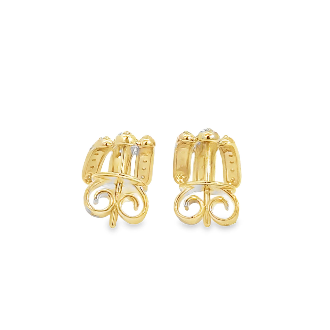 0.77 CTW Diamond 14K Yellow Gold Designer Earrings