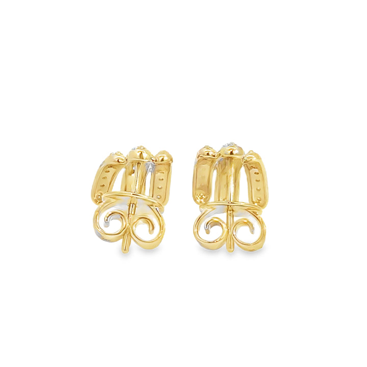 0.77 CTW Diamond 14K Yellow Gold Designer Earrings