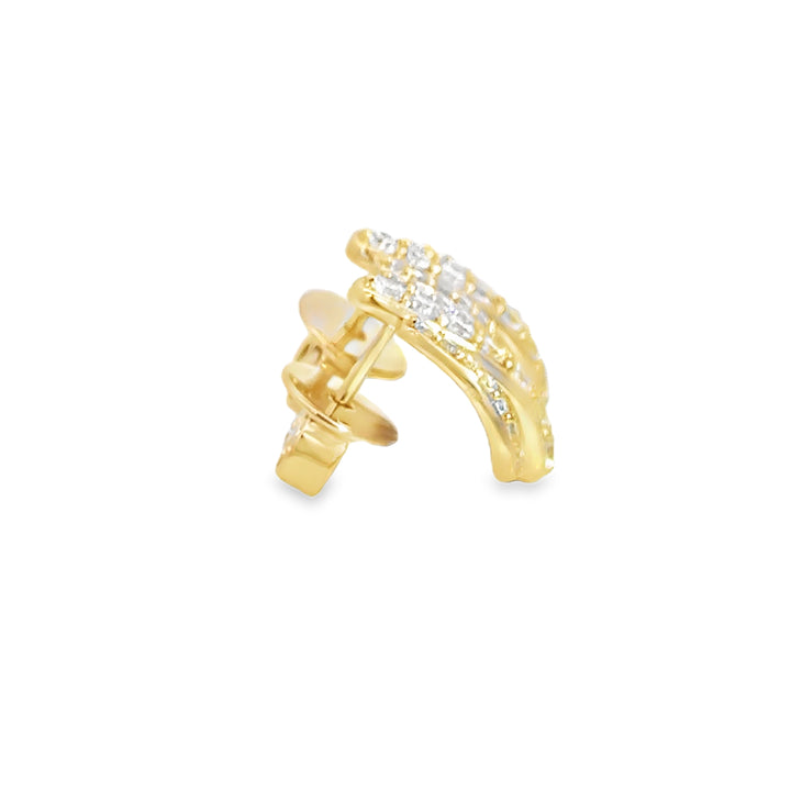 0.77 CTW Diamond 14K Yellow Gold Designer Earrings