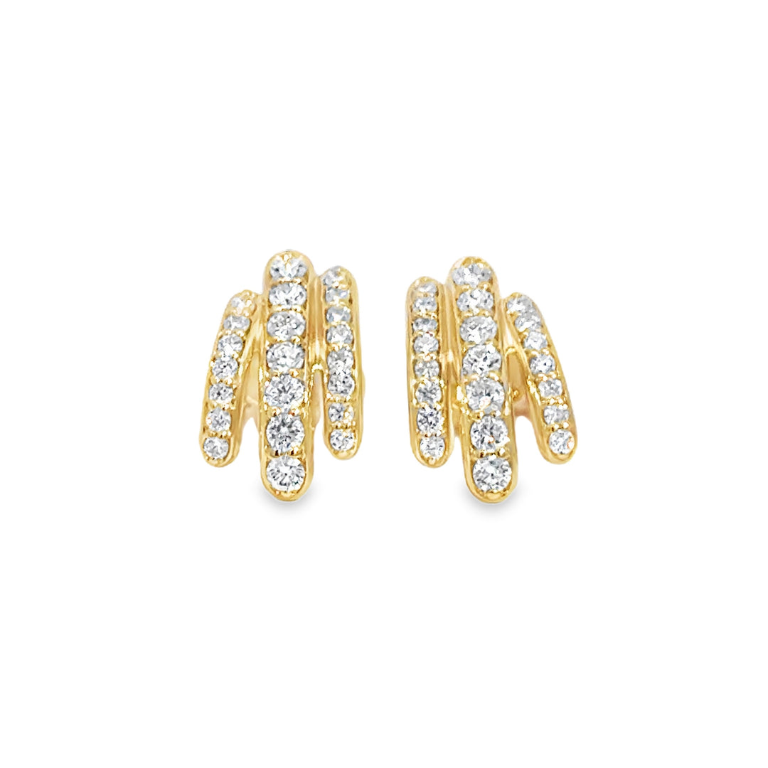 0.77 CTW Diamond 14K Yellow Gold Designer Earrings