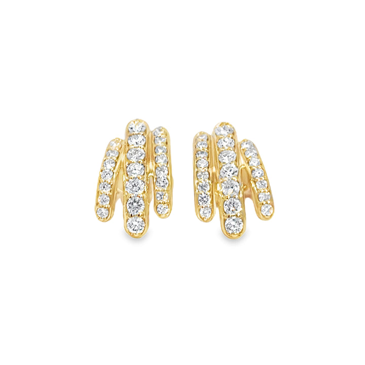0.77 CTW Diamond 14K Yellow Gold Designer Earrings