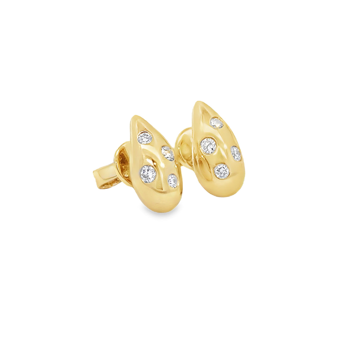 0.25 CTW Diamond 14K Yellow Gold Teardrop Earrings