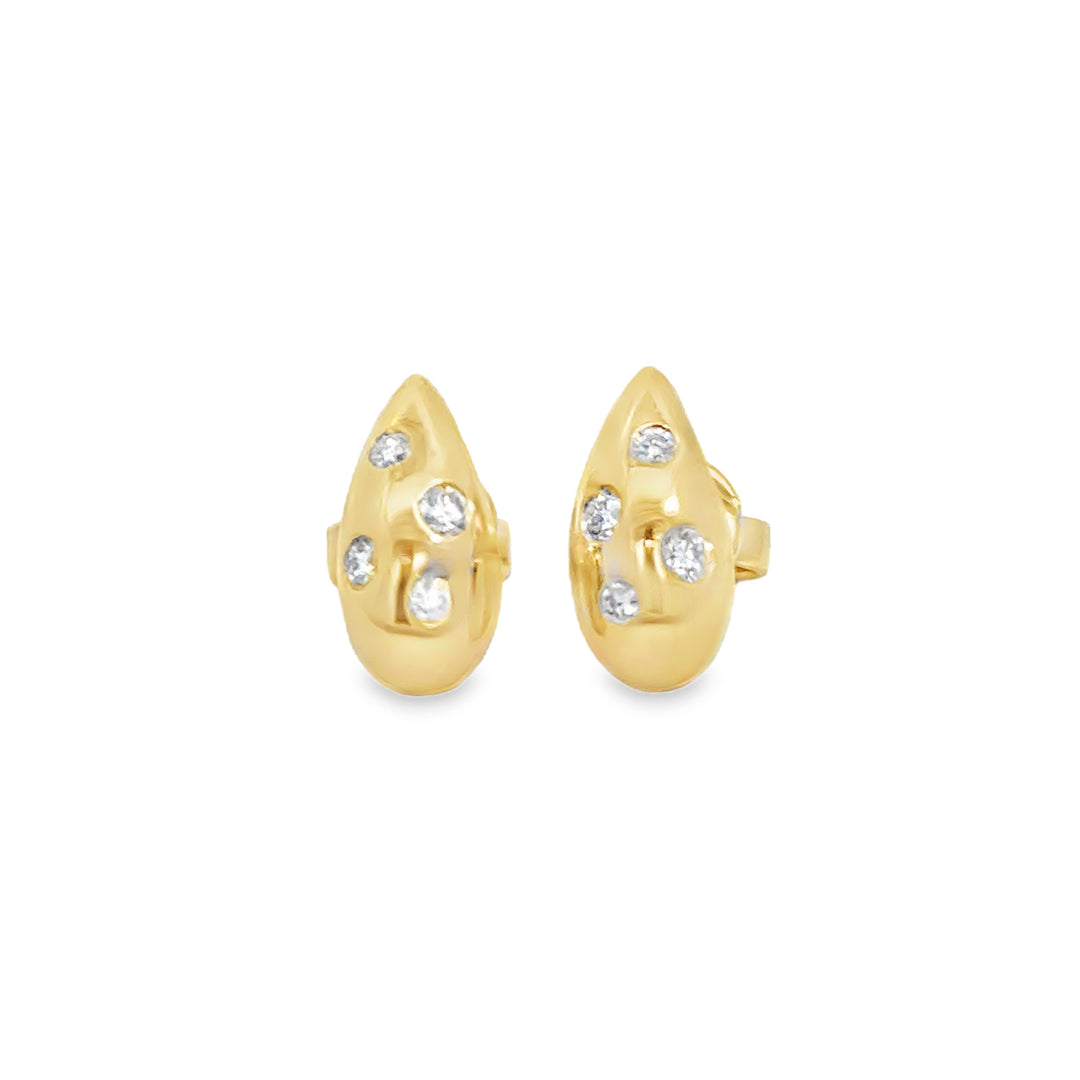 0.25 CTW Diamond 14K Yellow Gold Teardrop Earrings