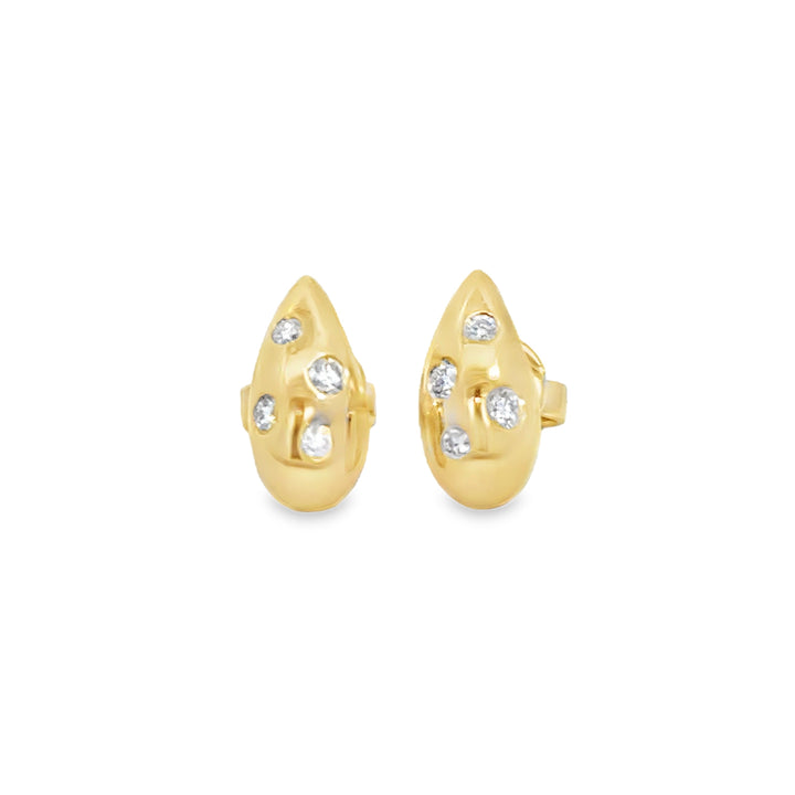 0.25 CTW Diamond 14K Yellow Gold Teardrop Earrings