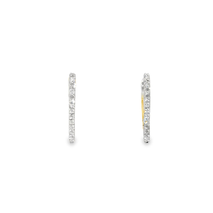 0.20 CTW Diamond 14K Yellow Gold Heart Shaped Hoop Earrings