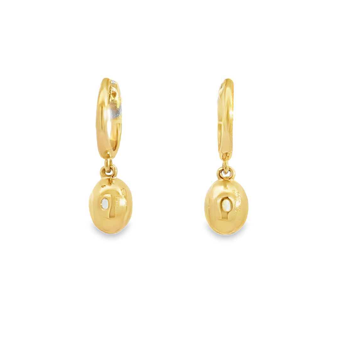 0.75 CTW Aquamarine &amp; 0.14 CTW Diamond 14K Yellow Gold Leverback Earrings