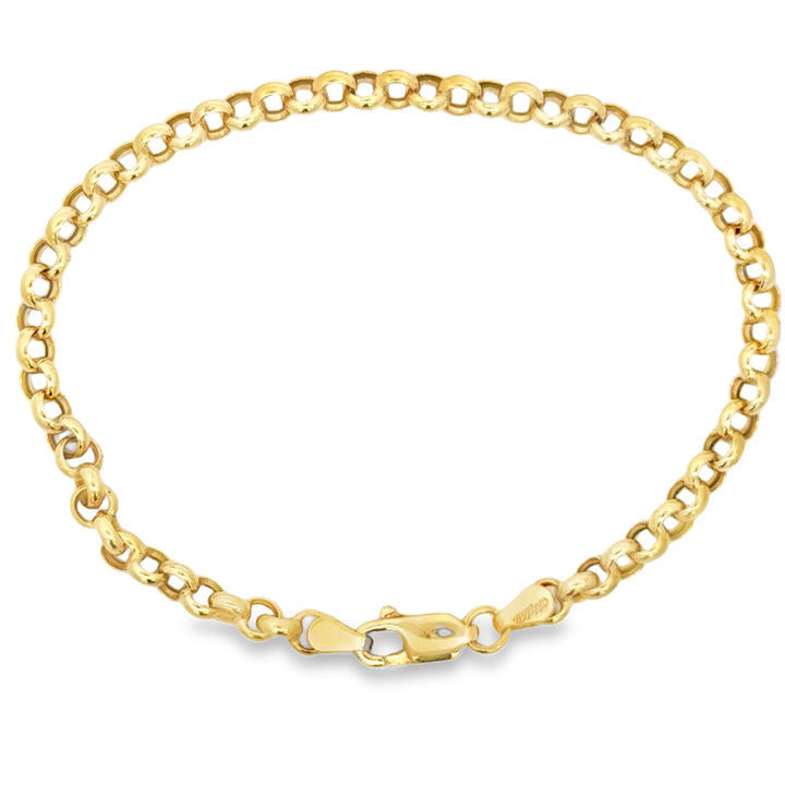 4.4MM 18K Yellow Gold Rolo Chain Bracelet