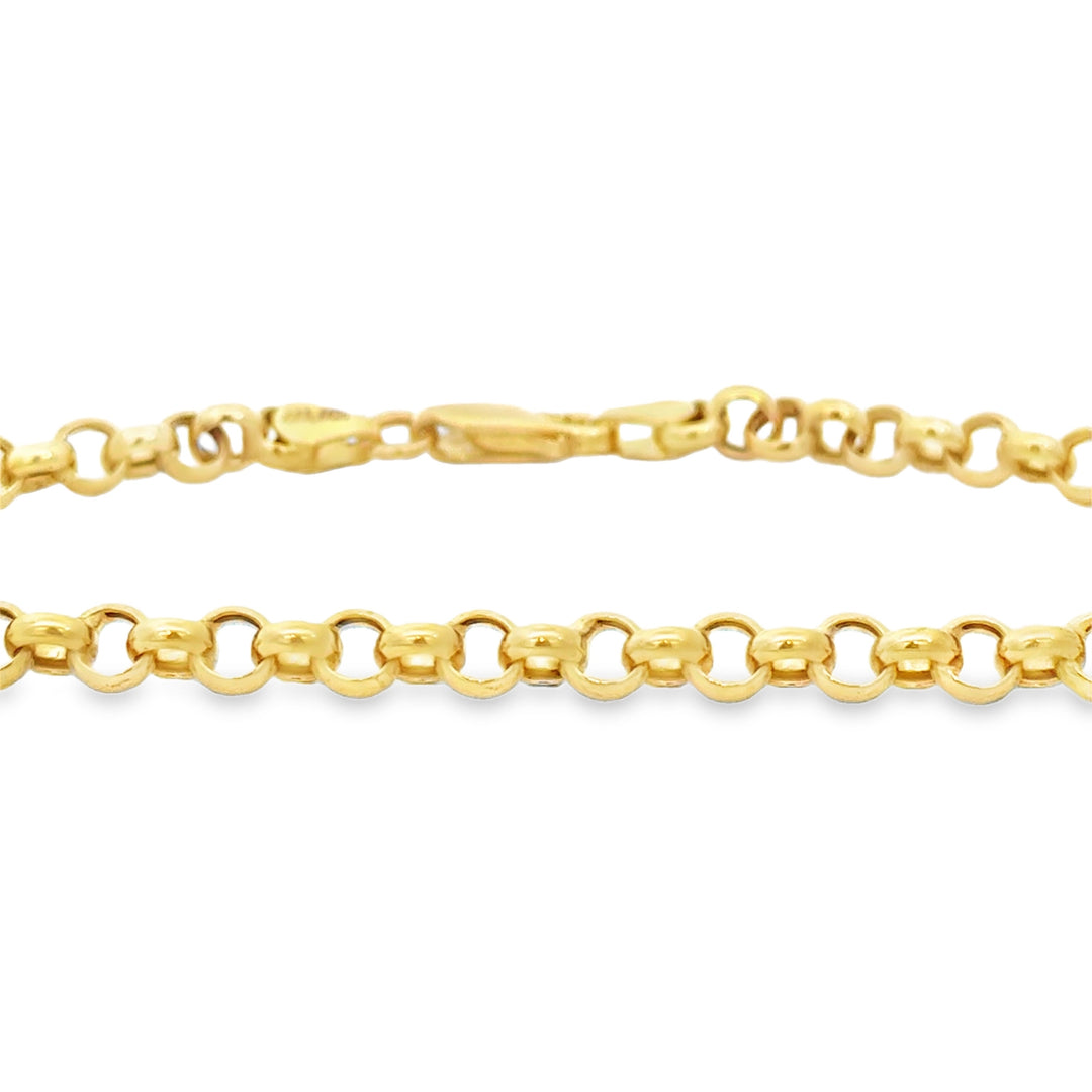 4.4MM 18K Yellow Gold Rolo Chain Bracelet
