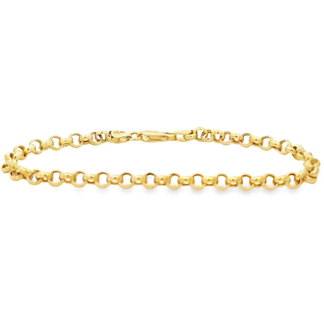 4.4MM 18K Yellow Gold Rolo Chain Bracelet