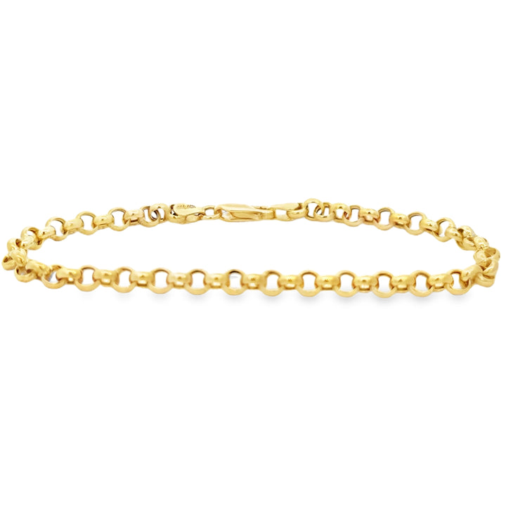 4.4MM 18K Yellow Gold Rolo Chain Bracelet