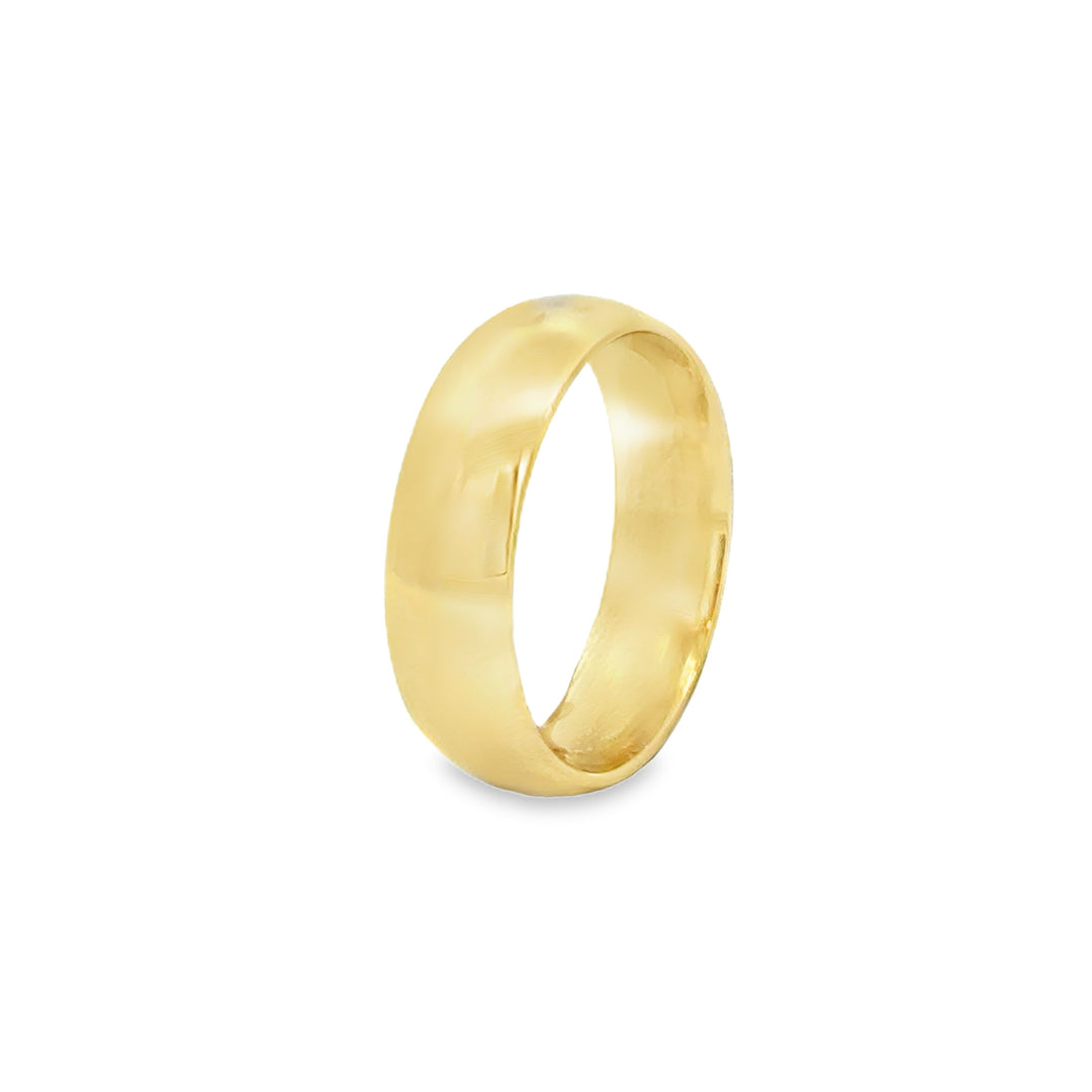 6.5MM 14K Yellow Gold Men’s Wedding Band