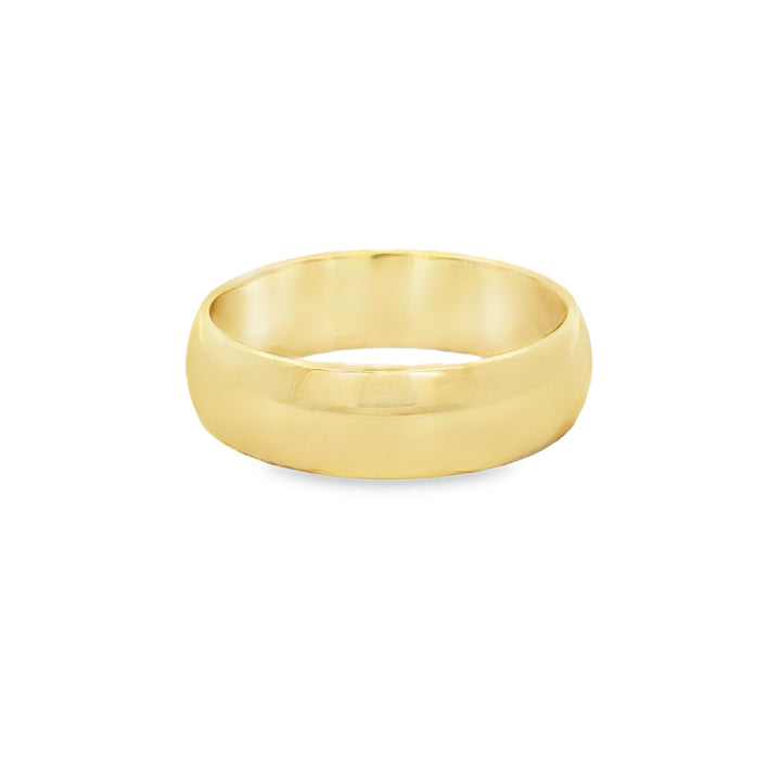 6.5MM 14K Yellow Gold Men’s Wedding Band