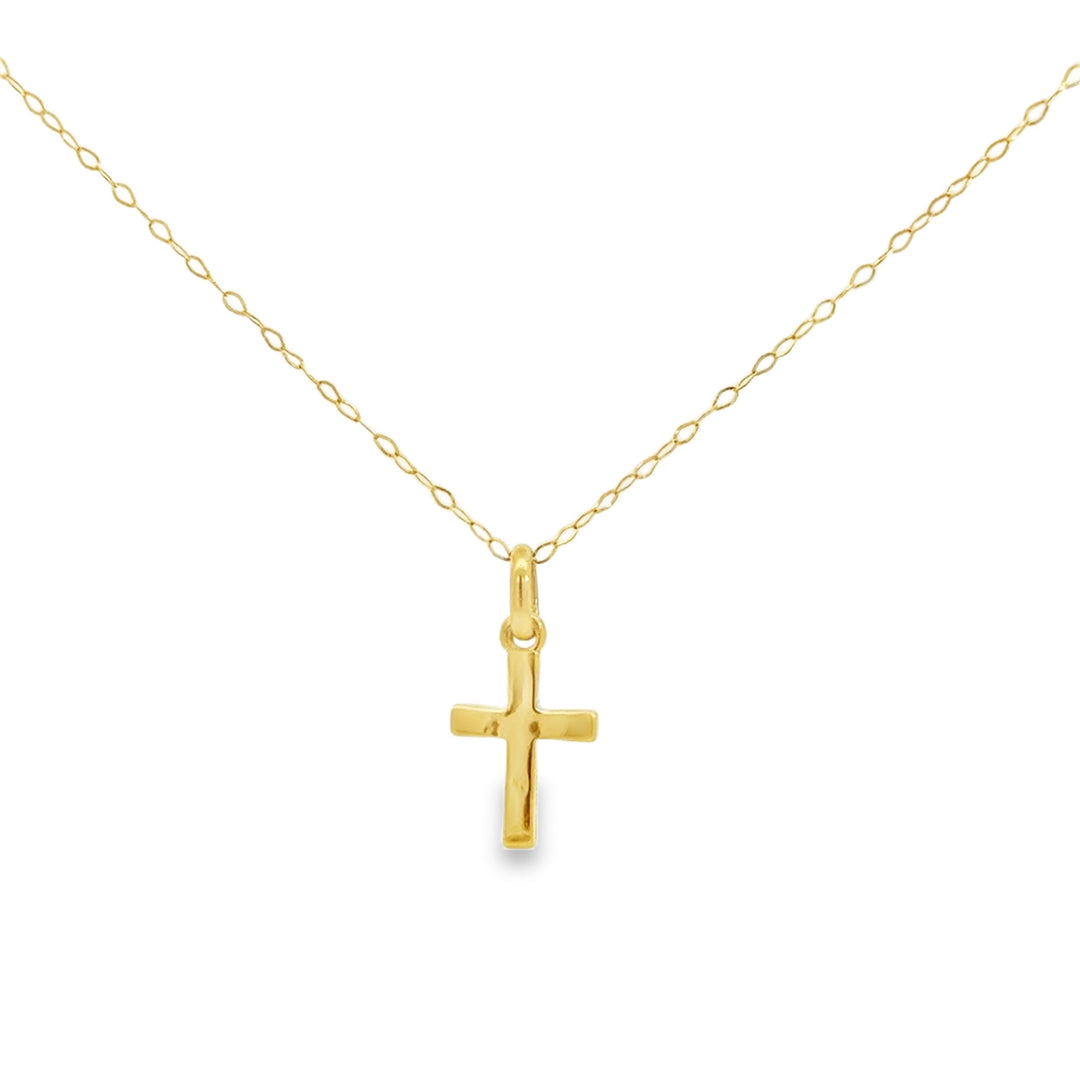 18K Yellow Gold Cross Pendant Necklace