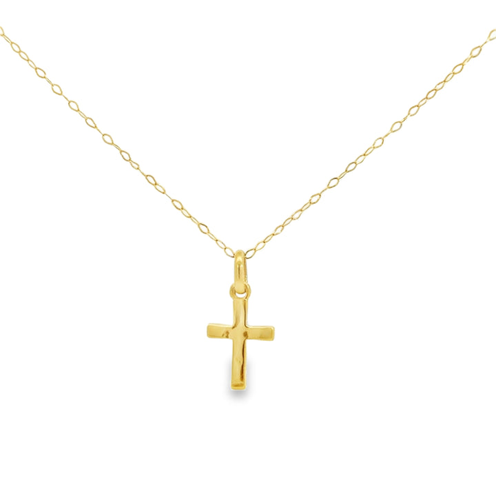 18K Yellow Gold Cross Pendant Necklace