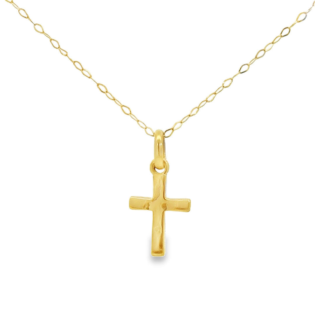 18K Yellow Gold Cross Pendant Necklace