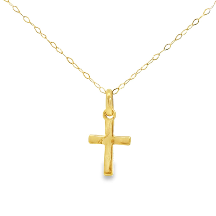 18K Yellow Gold Cross Pendant Necklace