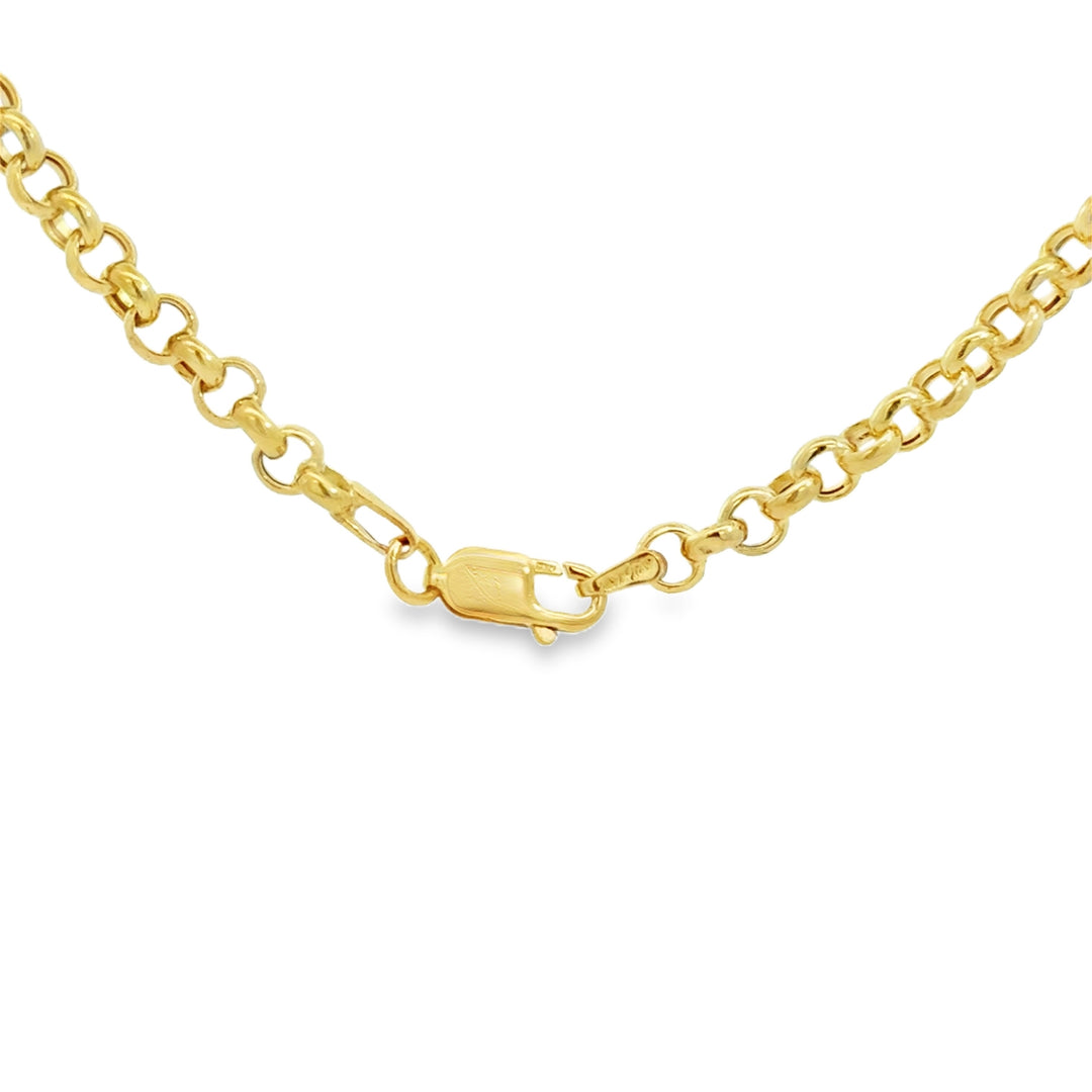 4.4MM 18K Yellow Gold Rolo Chain Necklace