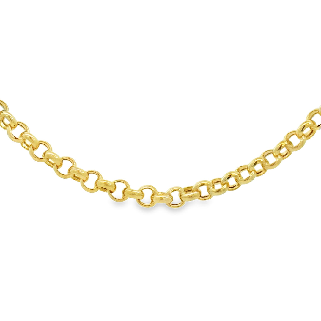 4.4MM 18K Yellow Gold Rolo Chain Necklace