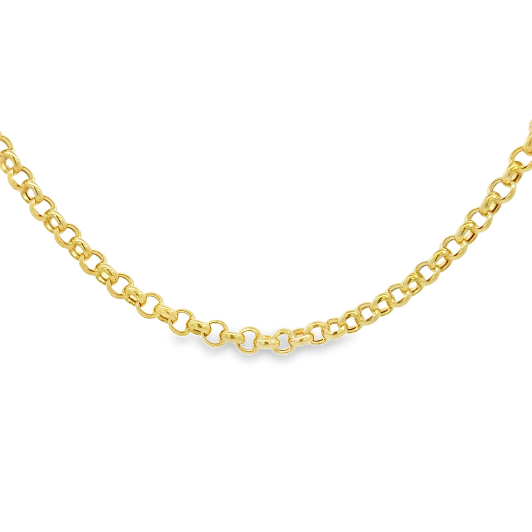 4.4MM 18K Yellow Gold Rolo Chain Necklace