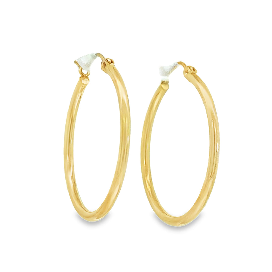 30MM 14K Yellow Gold Hoop Earrings