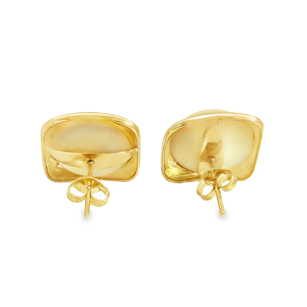 15.5MM Mabe Pearl 14K Yellow Gold Stud Earrings