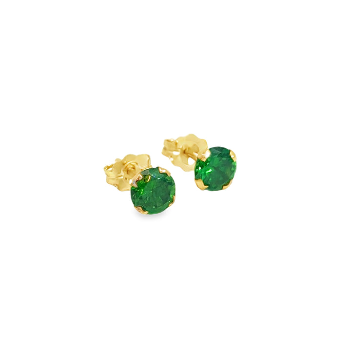 0.65 CTW Tsavorite Garnet 14K Yellow Gold Stud Earrings