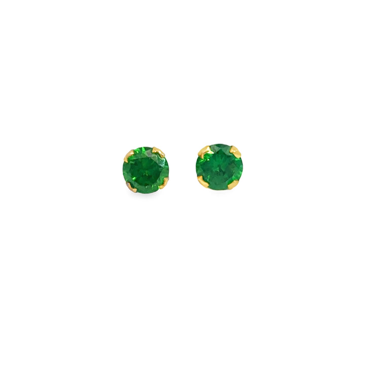 0.65 CTW Tsavorite Garnet 14K Yellow Gold Stud Earrings