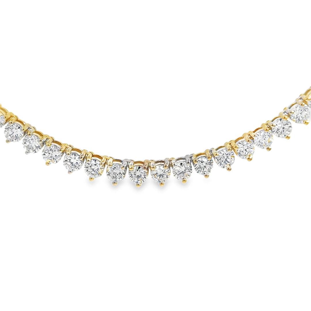 21.32 CTW Diamond 14K Yellow Gold Tennis Necklace