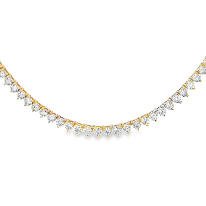 21.32 CTW Diamond 14K Yellow Gold Tennis Necklace