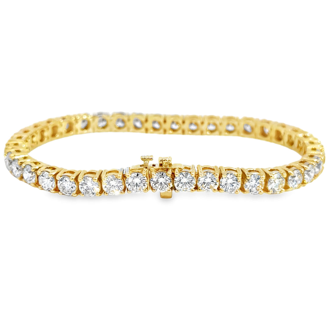 12.26 CTW Diamond 14K Yellow Gold Tennis Bracelet