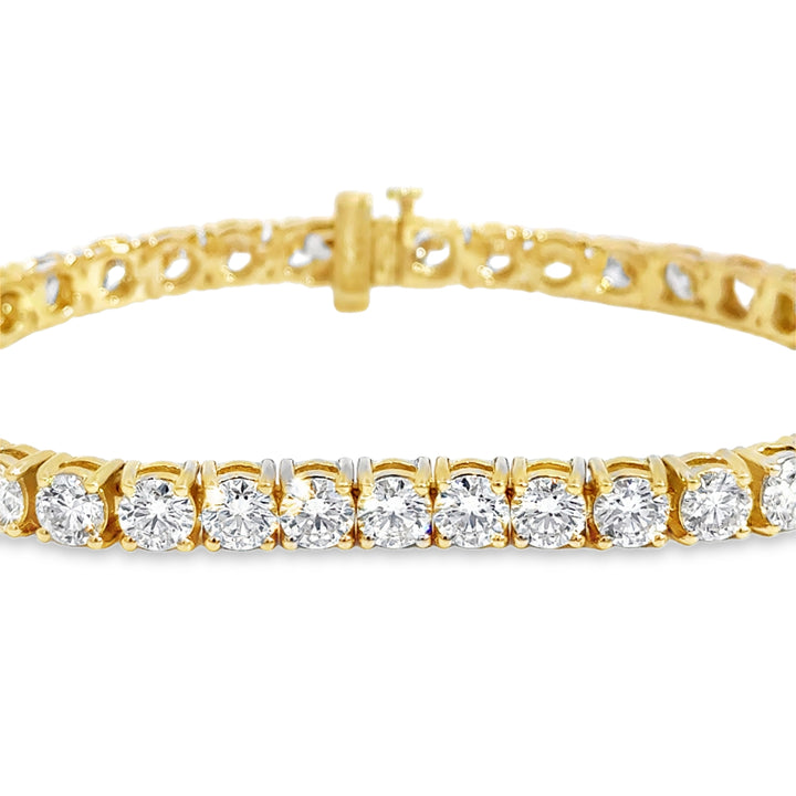 12.26 CTW Diamond 14K Yellow Gold Tennis Bracelet
