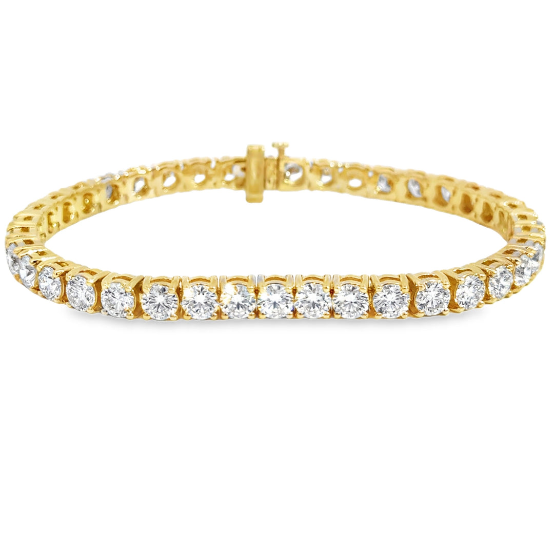 12.26 CTW Diamond 14K Yellow Gold Tennis Bracelet