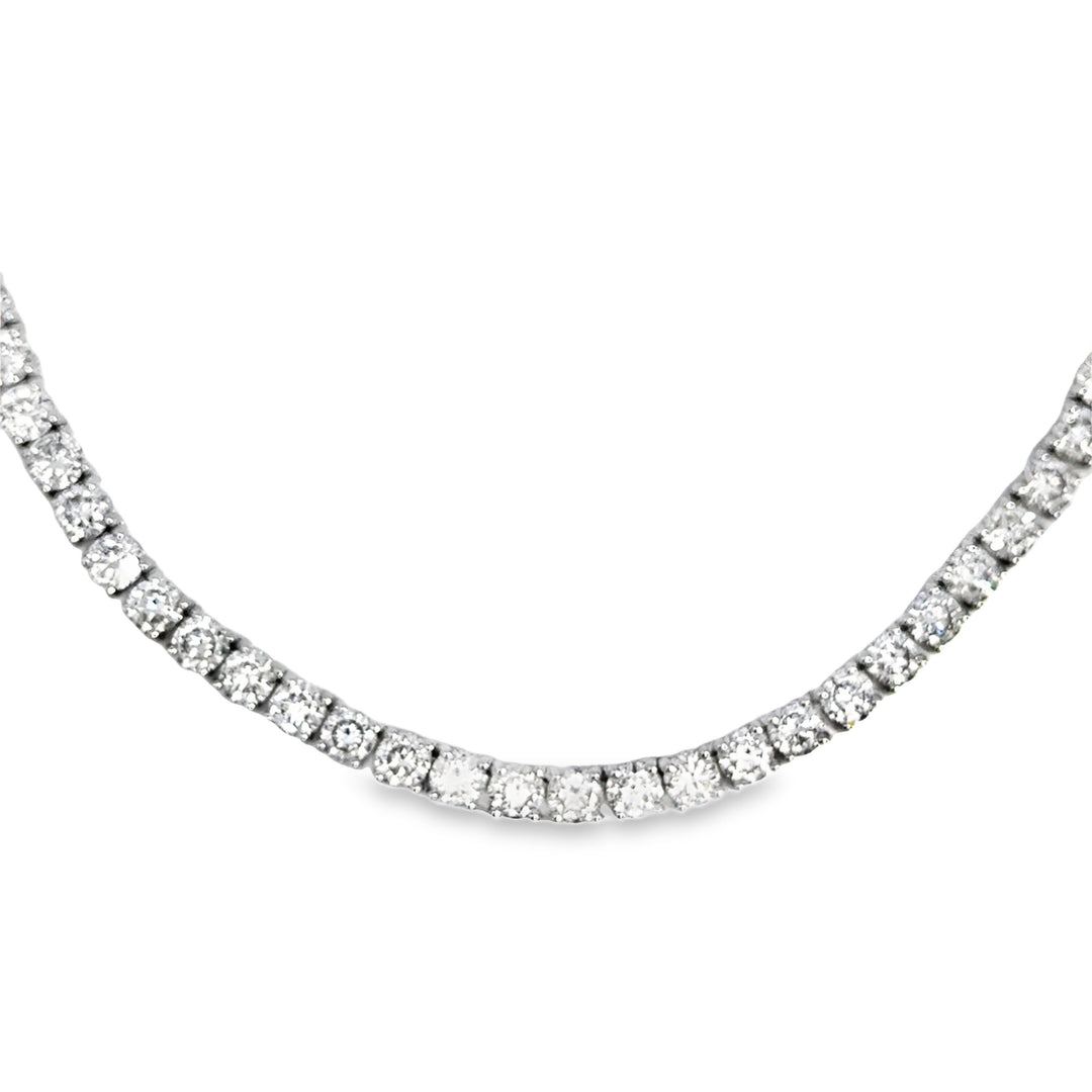 26.93 CTW Diamond 14K White Gold Tennis Necklace