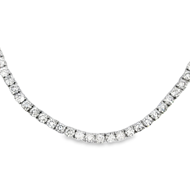 26.93 CTW Diamond 14K White Gold Tennis Necklace