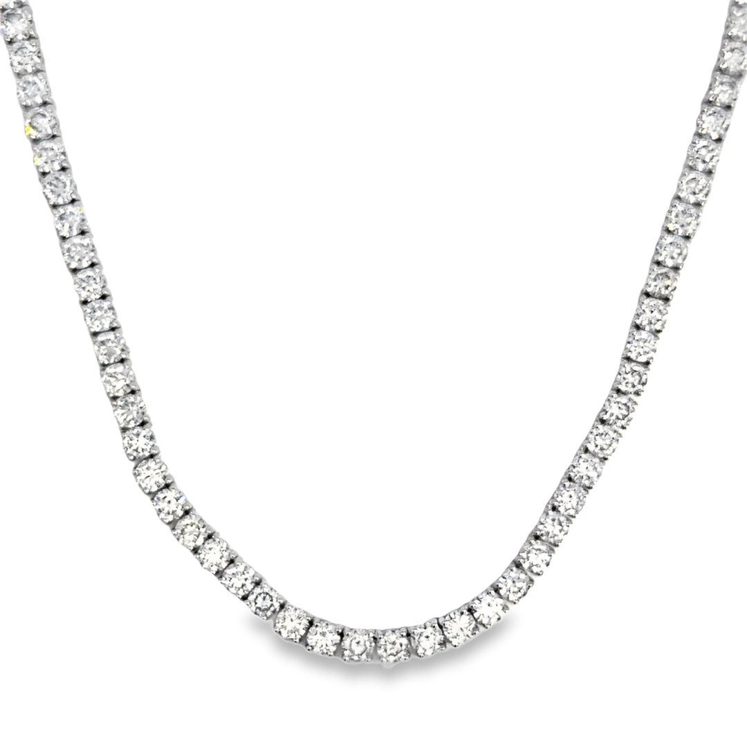 26.93 CTW Diamond 14K White Gold Tennis Necklace