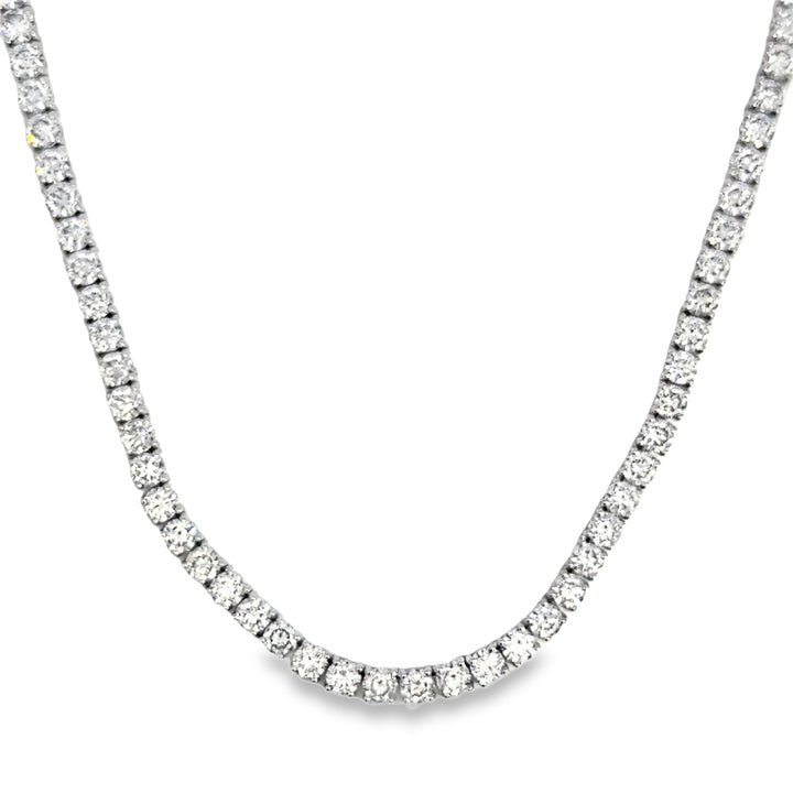26.93 CTW Diamond 14K White Gold Tennis Necklace
