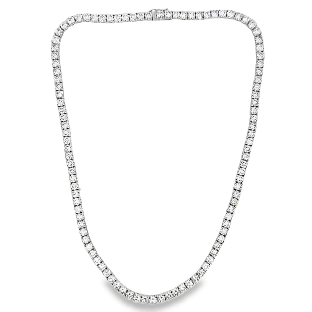 26.93 CTW Diamond 14K White Gold Tennis Necklace