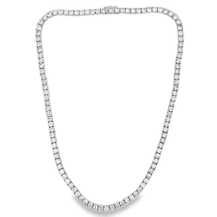 26.93 CTW Diamond 14K White Gold Tennis Necklace