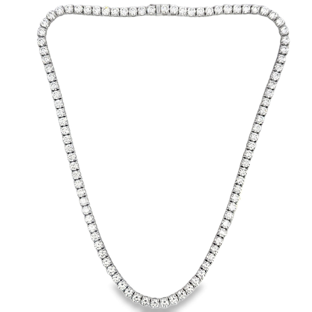 32.62 CTW Diamond 14K White Gold Tennis Necklace