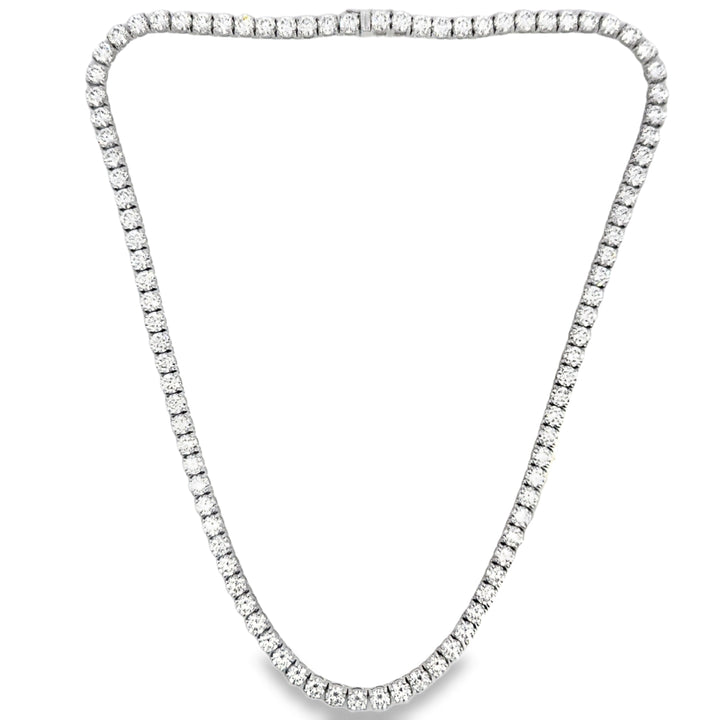 32.62 CTW Diamond 14K White Gold Tennis Necklace